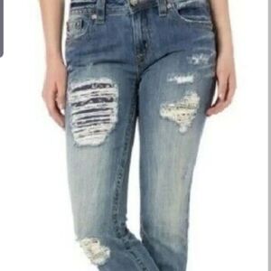 Miss Me boyfriend cut ankle distressed jeans sz 26